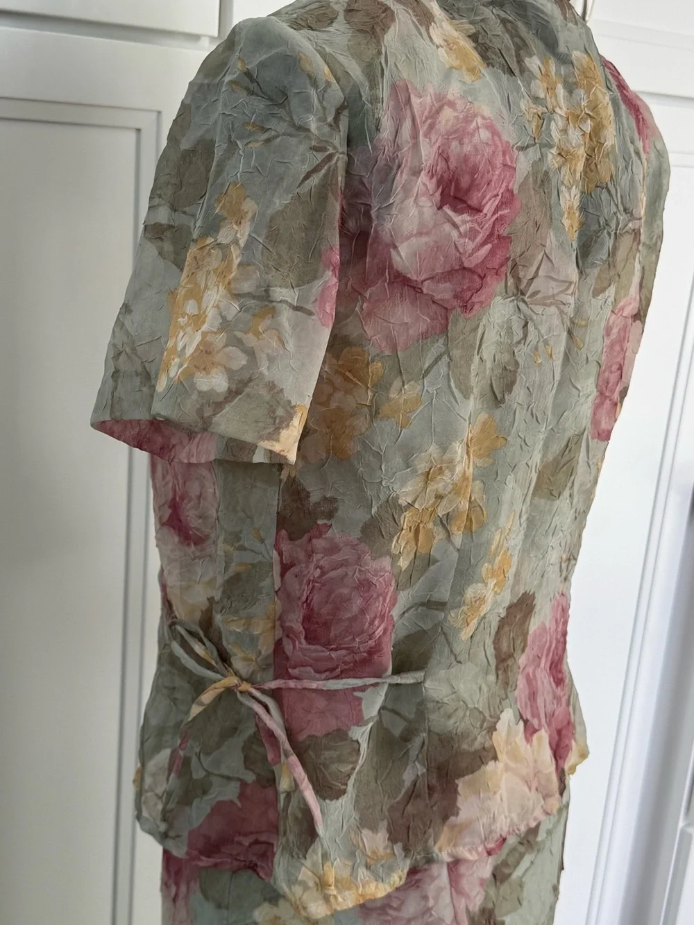 K Studio Floral Two-Piece Set in Sage, Pink & Yellow Hues